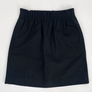 J.Crew Linen Skirt Size 0 Linen Cotton‎ City Mini Preppy Academia Pull On Black